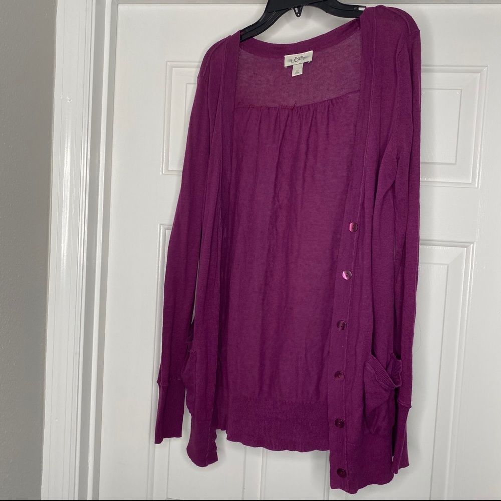 Plum Purple Slouch Cardigan